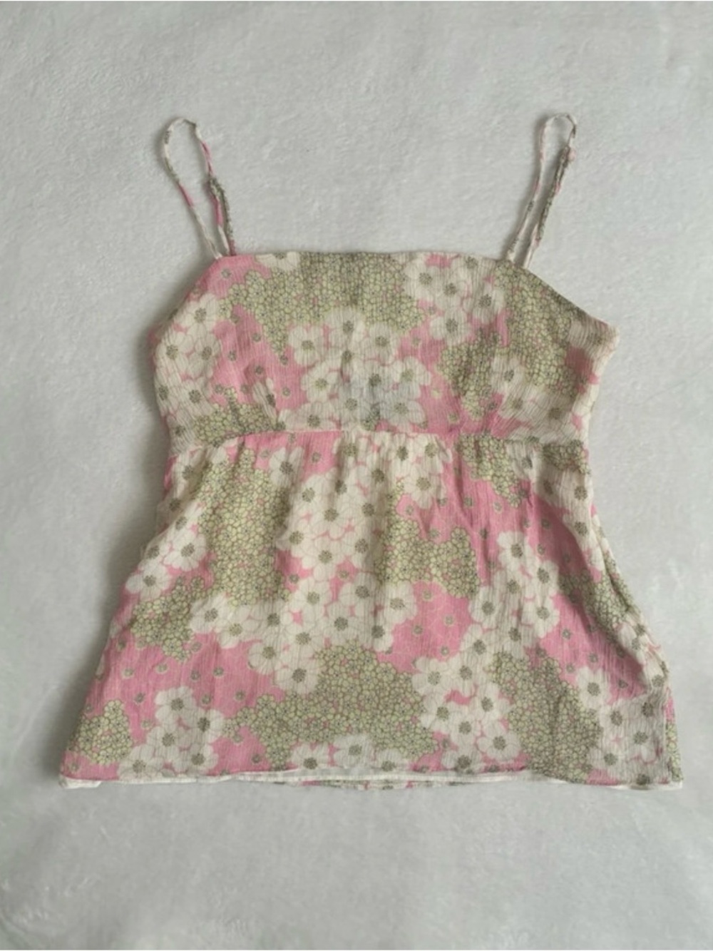 INC International Concepts Pink and Green Floral Spaghetti Strap Camisole